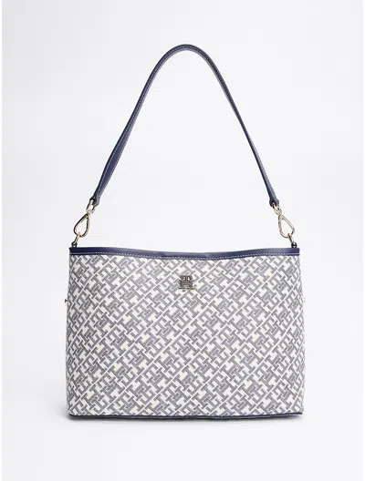 Tommy Hilfiger Monogram Shoulder Bag In Space Blue