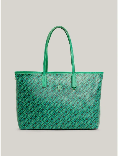 Tommy Hilfiger Monogram Tote In Olympic Green