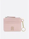 Tommy Hilfiger Monogram Zip Card Holder In Whimsy Pink