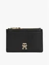 Tommy Hilfiger Monogram Zip Card Holder With Key Leash