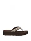 Tommy Hilfiger Monogram-embroidered Platform Flip-flops In Multi