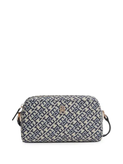 Tommy Hilfiger Monogram-pattern Logo-plaque Shoulder Bag In Neutral