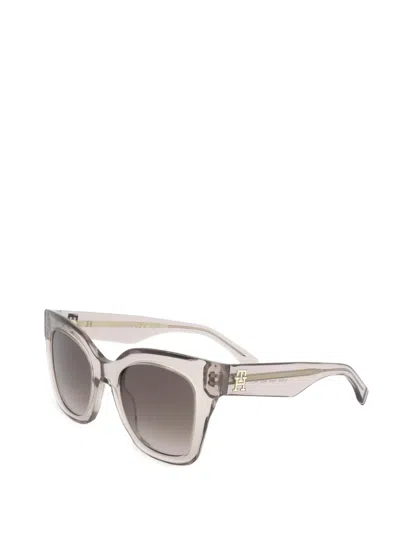 Tommy Hilfiger Monogram-plaque Square-frame Sunglasses In Neutral