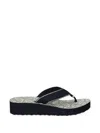Tommy Hilfiger Monogram-print Platform Flip-flops In Blue
