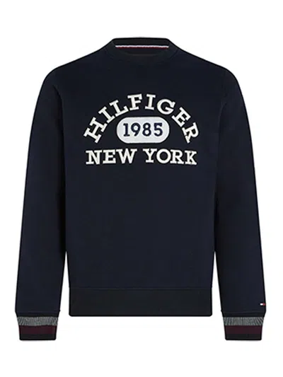 Tommy Hilfiger Monotype College Style Sweatshirt In Blue