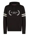 Tommy Hilfiger Embroidered Hilfiger Laurel Logo Hoodie In Black