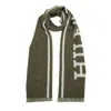 Tommy Hilfiger Monotype Letter Jacquard Wool Scarf - Green In Green