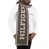 Tommy Hilfiger Monotype Letter Jacquard Wool Scarf - Green In Green
