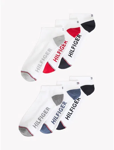 Tommy Hilfiger Monotype Logo Ankle Sock 6 In Lucent White / Multi