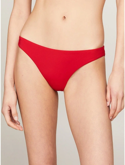 Tommy Hilfiger Monotype Logo Brazilian Bikini Bottom In Primary Red