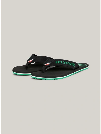 Tommy Hilfiger Monotype Logo Flip Flop In Black