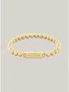 Tommy Hilfiger Monotype Metal Bead Bracelet In Gold Plated