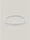 Tommy Hilfiger Monotype Metal Bead Bracelet In Silver