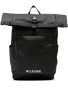 Tommy Hilfiger Th Monotype Rolltop Backpack In Schwarz