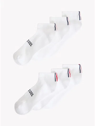 Tommy Hilfiger Monotype Sport Ankle Sock 6 In Lucent White / Multi