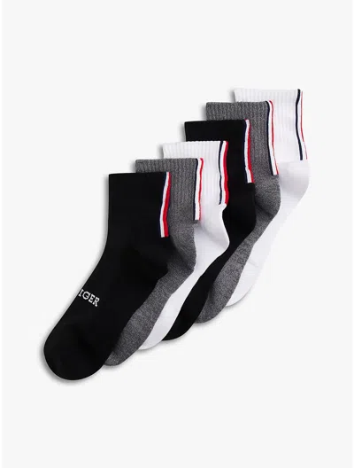 Tommy Hilfiger Monotype Sport Quarter Top Sock 6 In Multi