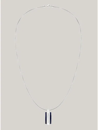 Tommy Hilfiger Monotype Stainless Steel Necklace In Silver