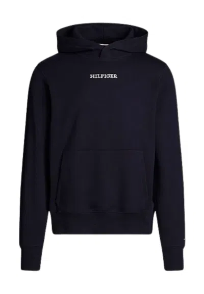 Tommy Hilfiger Monotype Stitching Hoody Sweatshirt In Blu