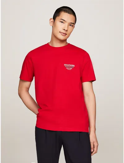 Tommy Hilfiger Monotype Stripe Graphic T In Primary Red