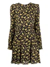 Tommy Hilfiger Moss Crepe Rose Short Dress In Blue
