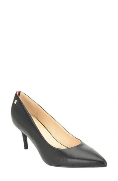 Tommy Hilfiger Motley Faux Leather Pump In Black