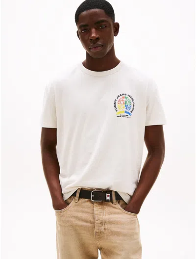 Tommy Hilfiger Multicolor Repeat Crest Logo T In Oat Heather