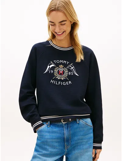 Tommy Hilfiger Nautical Crest Sweatshirt In Orange