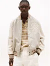 Tommy Hilfiger Nautical Logo Varsity Bomber In Sandalwood