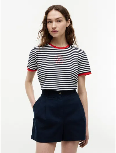 Tommy Hilfiger Nautical Script Monogram Ringer T In White