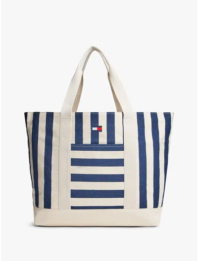 Tommy Hilfiger Nautical Stripe Canvas Tote Bag