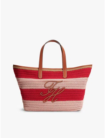 Tommy Hilfiger Nautical Striped Crochet Tote Bag In Multi