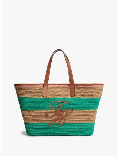Tommy Hilfiger Nautical Striped Crochet Tote Bag In Multi