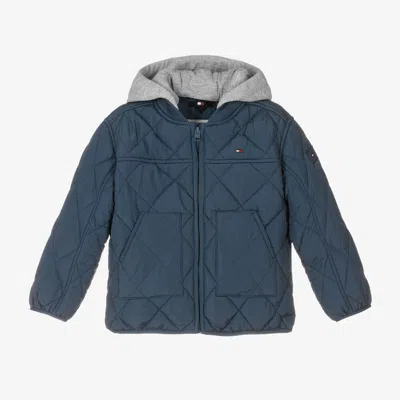 Tommy Hilfiger Navy Blue Quilted Hooded Jacket