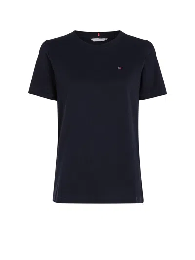 Tommy Hilfiger Navy Blue T-shirt With Mini Logo In Desert Sky