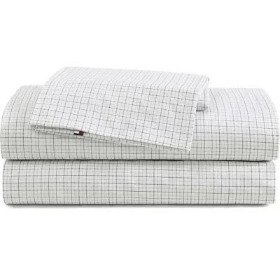 Tommy Hilfiger New England Plaid Cotton Percale Sheet Set In White