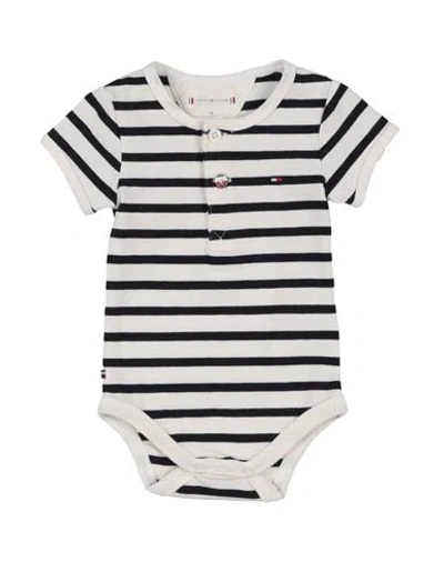Tommy Hilfiger Newborn Boy Baby Bodysuit White Size 0 Cotton, Elastane