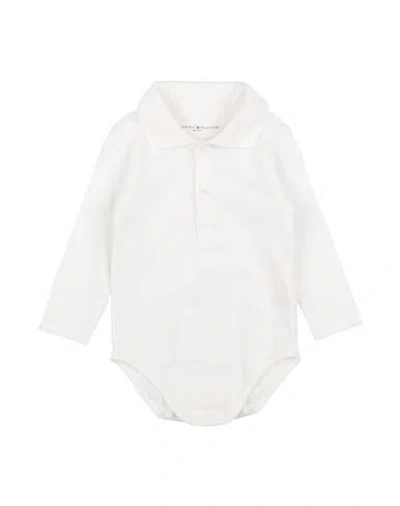 Tommy Hilfiger Newborn Boy Baby Bodysuit White Size 3 Cotton, Elastane