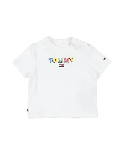 Tommy Hilfiger Babies'  Newborn Boy T-shirt White Size 0 Cotton, Elastane