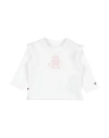 Tommy Hilfiger Newborn Girl T-shirt White Size 3 Cotton, Elastane