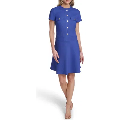 Tommy Hilfiger Novelty Woven Fit & Flare Dress In Blue
