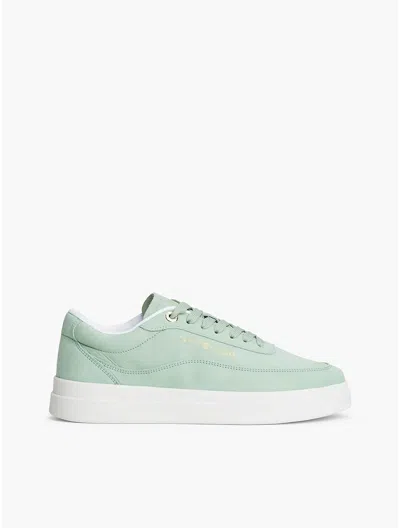 Tommy Hilfiger Nubuck Leather Court Sneaker In Green