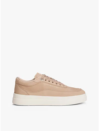 Tommy Hilfiger Nubuck Leather Platform Court Sneaker In Claystone