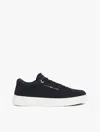 Tommy Hilfiger Nubuck Leather Platform Court Sneaker In Space Blue