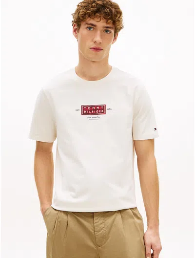 Tommy Hilfiger Nyc Label Logo Heavyweight T In White