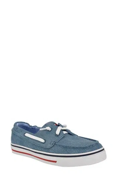 Tommy Hilfiger Oimate Boat Sneaker In Blue Denim