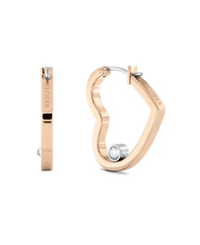 Tommy Hilfiger Open Heart Crystal Earring In Gold