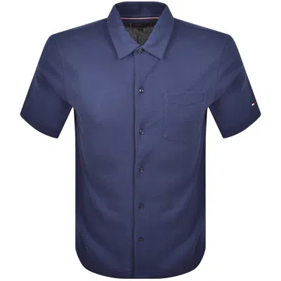 Tommy Hilfiger Open Knit Polo Navy In Blue