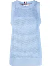 Tommy Hilfiger Open-knit Sleeveless Vest In Blau