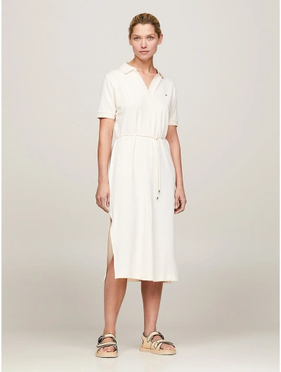 Tommy Hilfiger Open Placket Midi Polo Dress In Calico