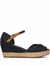 Tommy Hilfiger Opened-toe Mid-wedge Espadrilles In Black
